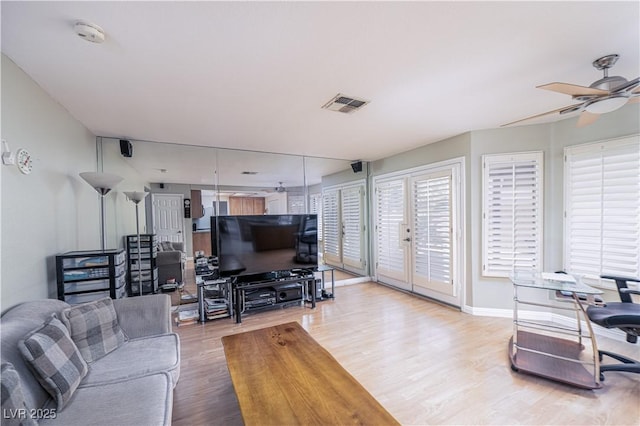 9021 Feather River Ct, Las Vegas, NV 89117 - living room featuring wood finished floors and ceiling fan