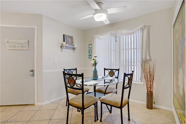698 S Racetrack Rd Unit 1714, Henderson, NV 89015 - dining space featuring a ceiling fan, light tile patterned flooring, and baseboards