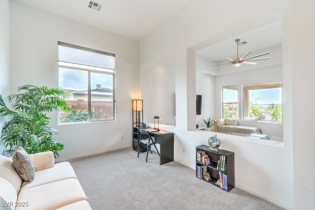6728 Regency Ridge Ct, Las Vegas, NV 89148 - office space featuring carpet flooring, baseboards, and ceiling fan