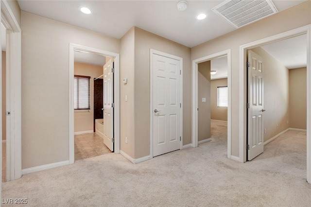 6402 Parrot Ridge Ct, Las Vegas, NV 89139 - corridor featuring carpet flooring, baseboards, and recessed lighting