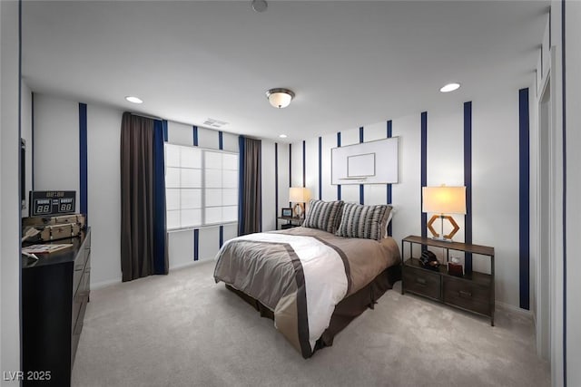 4702 Amazing View St, Las Vegas, NV 89129 - bedroom with light colored carpet, baseboards, and recessed lighting