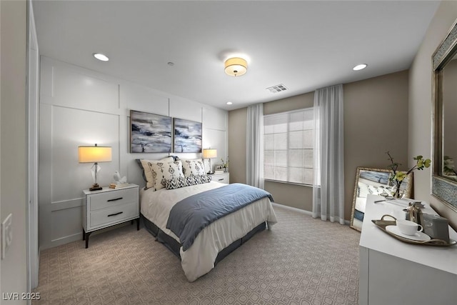 4702 Amazing View St, Las Vegas, NV 89129 - bedroom featuring light carpet, baseboards, and recessed lighting