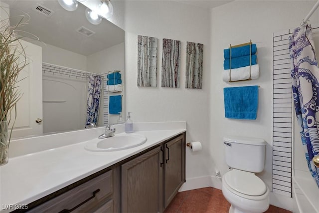 520 Blackbird Knoll Ct, North Las Vegas, NV 89084 - full bathroom with vanity, toilet, tile patterned flooring, baseboards, and shower / tub combo