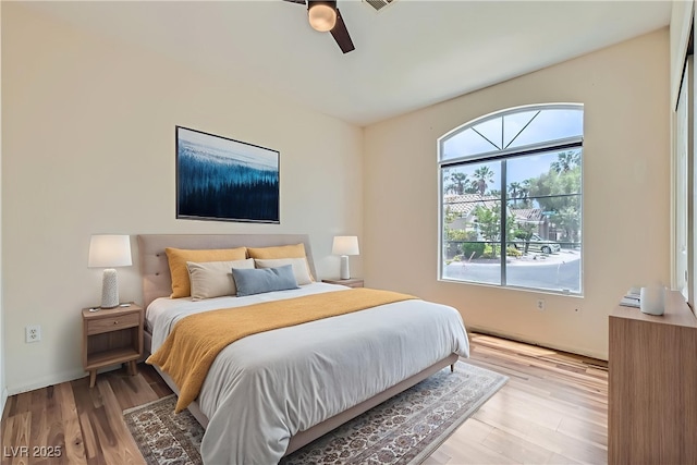 9622 Emeraude Ave, Las Vegas, NV 89147 - bedroom featuring light wood-style flooring and ceiling fan