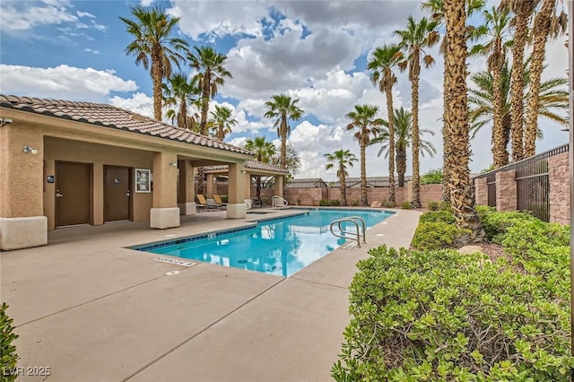 9622 Emeraude Ave, Las Vegas, NV 89147 - view of swimming pool with a patio and a fenced backyard