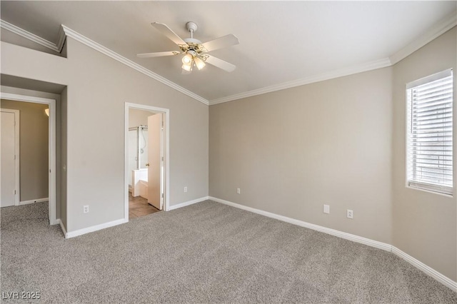 2177 Hidden Ranch Ter, Henderson, NV 89052 - unfurnished bedroom featuring carpet floors, multiple windows, baseboards, vaulted ceiling, and ornamental molding