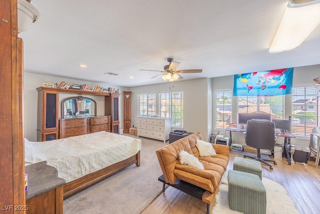 747 Canyon Crest Dr, Las Vegas, NV 89123 - bedroom featuring a desk, recessed lighting, and a ceiling fan