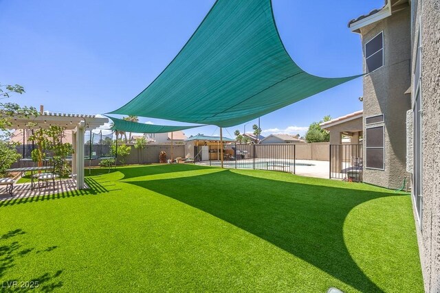 747 Canyon Crest Dr, Las Vegas, NV 89123 - view of yard featuring a patio area and a pergola