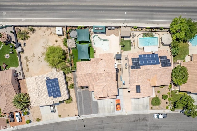 747 Canyon Crest Dr, Las Vegas, NV 89123 - aerial view of property and surrounding area with a pool area