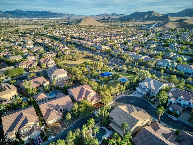 5225 Villa Dante Ave, Las Vegas, NV 89141 - aerial overview of property's location with a mountain backdrop and nearby suburban area