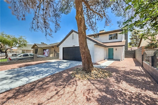 1805 Amboy Dr, Las Vegas, NV 89108 - view of front facade with stucco siding, an attached garage, and concrete driveway