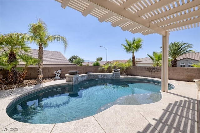 2221 River Grove Dr, Henderson, NV 89044 - view of pool featuring a fenced backyard, a pergola, and a patio area