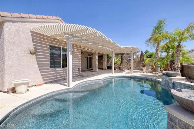 2221 River Grove Dr, Henderson, NV 89044 - view of pool with a pergola, a patio, and a fenced backyard