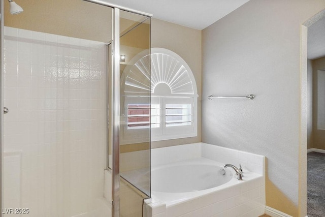 8340 Jeremiahs Lodge Ave, Las Vegas, NV 89131 - full bathroom with a garden tub and a shower stall