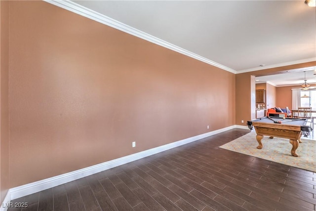 5528 Stone Lagoon St, North Las Vegas, NV 89031 - rec room with ornamental molding, dark wood-type flooring, and billiards table