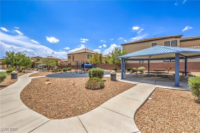5528 Stone Lagoon St, North Las Vegas, NV 89031 - view of home's community featuring a gazebo and a residential view