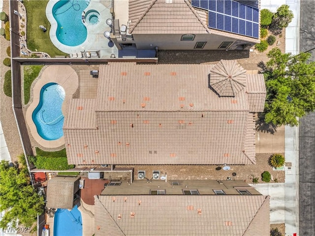 5528 Stone Lagoon St, North Las Vegas, NV 89031 - bird's eye view of a pool area