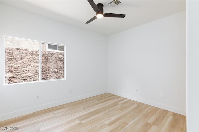 81 Alerion St, Las Vegas, NV 89138 - empty room with light wood-style flooring, ceiling fan, and baseboards