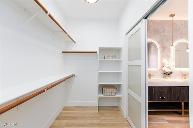 81 Alerion St, Las Vegas, NV 89138 - walk in closet with light wood-style flooring