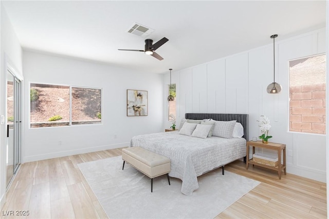 81 Alerion St, Las Vegas, NV 89138 - bedroom featuring light wood-type flooring, ceiling fan, and baseboards