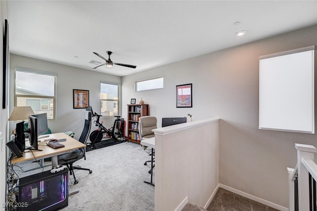 2651 Deep Canyon St, Henderson, NV 89044 - office space with carpet floors and a ceiling fan