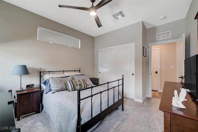 2651 Deep Canyon St, Henderson, NV 89044 - bedroom featuring a closet, carpet, and ceiling fan