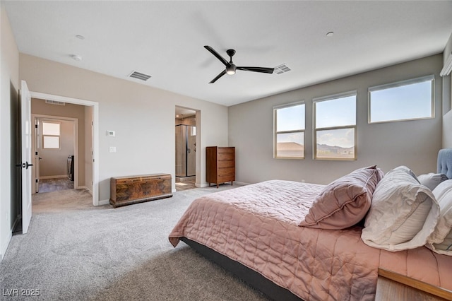 2651 Deep Canyon St, Henderson, NV 89044 - bedroom featuring multiple windows, carpet flooring, and a ceiling fan