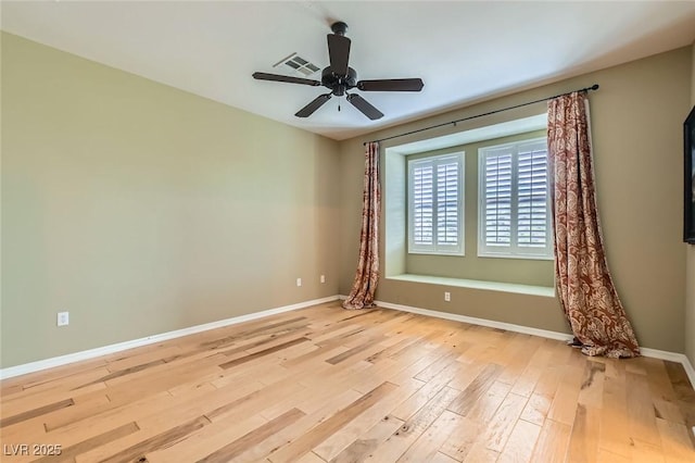 62 Myrtle Springs Ct, Las Vegas, NV 89148 - unfurnished room with light wood-type flooring, a ceiling fan, and baseboards
