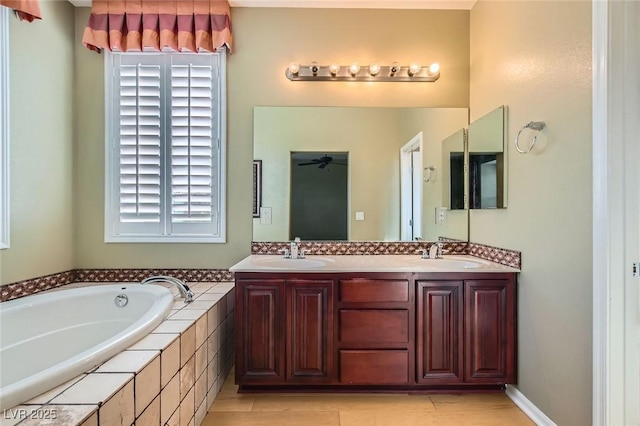 62 Myrtle Springs Ct, Las Vegas, NV 89148 - full bathroom featuring a garden tub and double vanity
