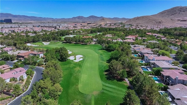 11926 Port Labelle Dr, Las Vegas, NV 89141 - aerial view of residential area featuring a golf course and a mountain backdrop
