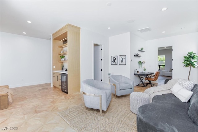 11926 Port Labelle Dr, Las Vegas, NV 89141 - living area featuring beverage cooler and recessed lighting