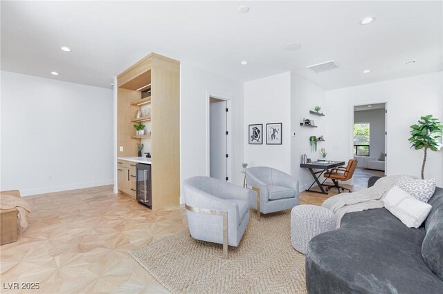 11926 Port Labelle Dr, Las Vegas, NV 89141 - living room with beverage cooler and recessed lighting
