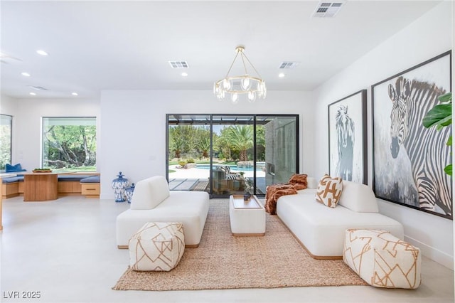11926 Port Labelle Dr, Las Vegas, NV 89141 - living area with recessed lighting and a chandelier