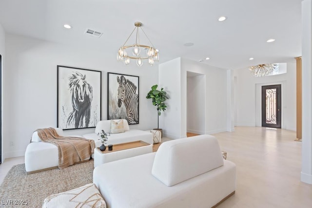 11926 Port Labelle Dr, Las Vegas, NV 89141 - living room featuring a chandelier and recessed lighting