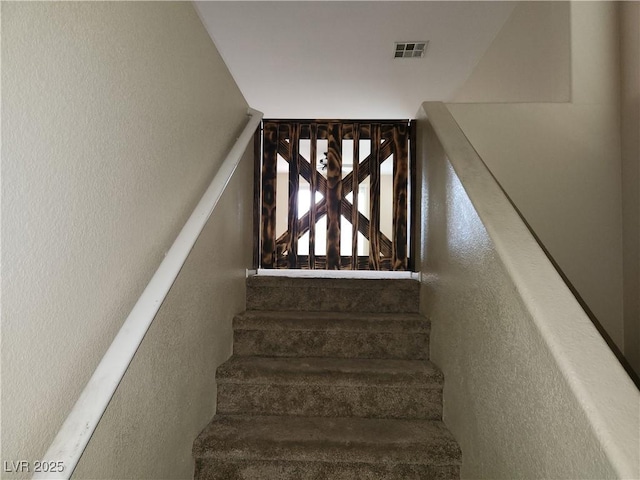 5052 Whistling Acres Ave, Las Vegas, NV 89131 - stairway with a textured wall
