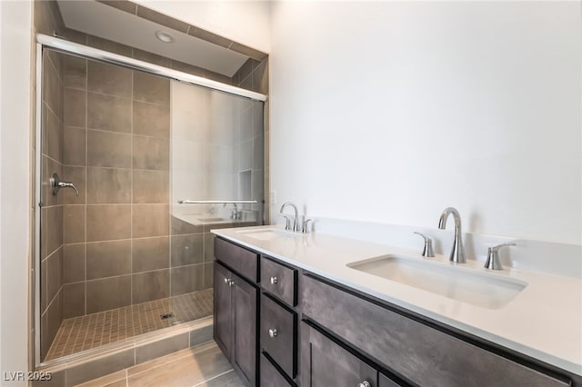 2501 Indigo Mountain St, Henderson, NV 89044 - bathroom featuring a shower stall and double vanity