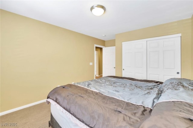 6558 Musette Ave, Las Vegas, NV 89139 - bedroom with light carpet, baseboards, and a closet