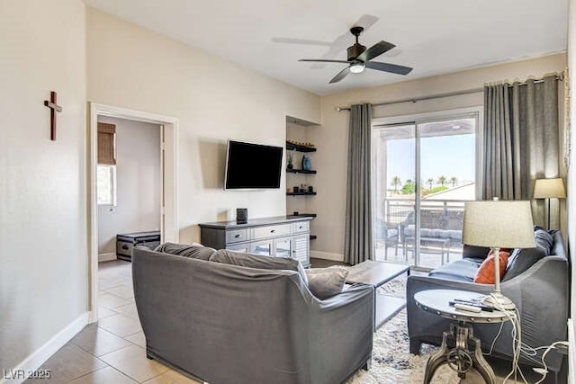 83 E Agate Ave Unit 207, Las Vegas, NV 89123 - living area featuring ceiling fan and light tile patterned floors