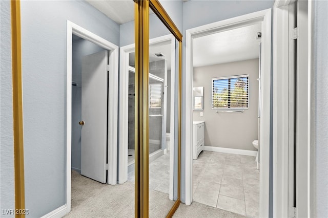 2062 Club Crest Way, Henderson, NV 89014 - bathroom with toilet, vanity, tile patterned floors, and baseboards