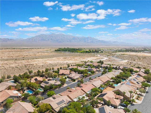 8504 Mystic Night Ave, Las Vegas, NV 89143 - aerial view of residential area featuring a mountainous background and a desert landscape