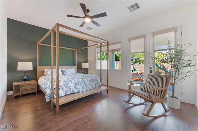 8504 Mystic Night Ave, Las Vegas, NV 89143 - bedroom with access to outside, wood finished floors, and baseboards