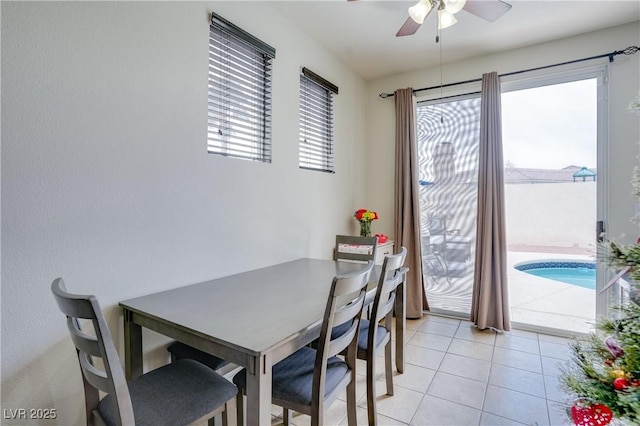 10605 Moon Flower Arbor Pl, Las Vegas, NV 89144 - dining room featuring ceiling fan and light tile patterned floors