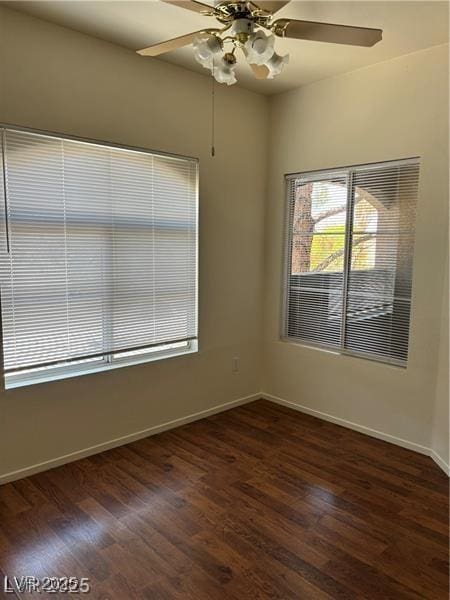 9000 Las Vegas Blvd Unit 2189, Las Vegas, NV 89123 - spare room featuring dark wood finished floors, baseboards, a ceiling fan, and plenty of natural light