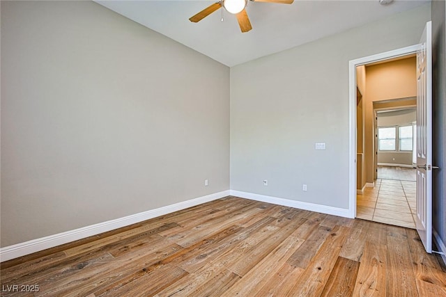 213 Villa Borghese St, Las Vegas, NV 89138 - spare room featuring ceiling fan, wood finished floors, and baseboards