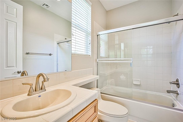 213 Villa Borghese St, Las Vegas, NV 89138 - full bath with vanity, toilet, and bath / shower combo with glass door