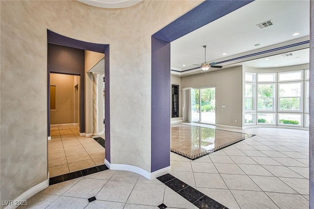 213 Villa Borghese St, Las Vegas, NV 89138 - interior space with tile patterned floors, recessed lighting, baseboards, and inlaid floor details