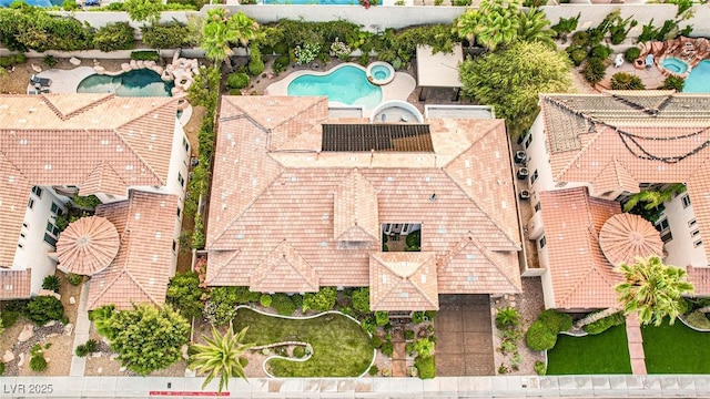 213 Villa Borghese St, Las Vegas, NV 89138 - aerial view of property and surrounding area with a pool