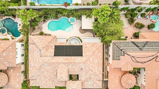 213 Villa Borghese St, Las Vegas, NV 89138 - aerial view of property and surrounding area with a pool