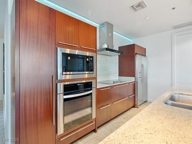 4471 Dean Martin Dr Unit 1109, Las Vegas, NV 89103 - kitchen featuring appliances with stainless steel finishes, range hood, and modern cabinets