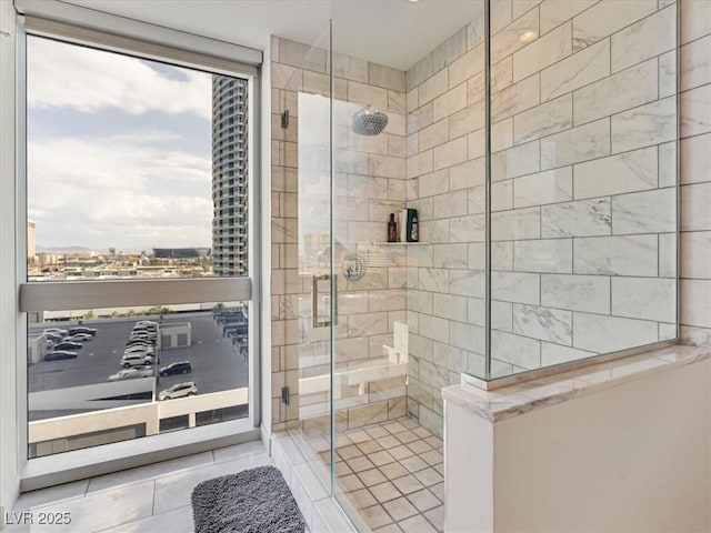 4471 Dean Martin Dr Unit 1109, Las Vegas, NV 89103 - bathroom with a shower stall and tile patterned flooring